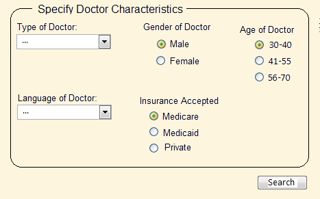 Specify Doctor Characteristics